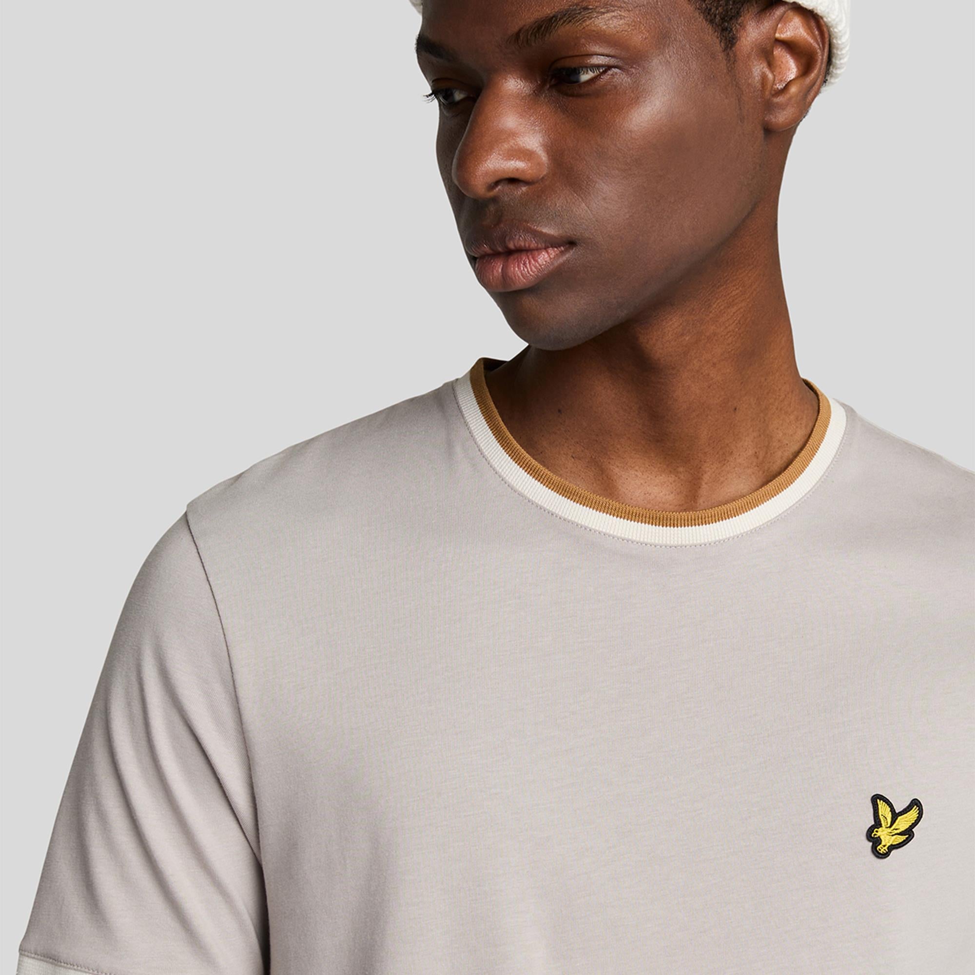 Lyle & Scott Half Tipped T-Shirt Pale Grey